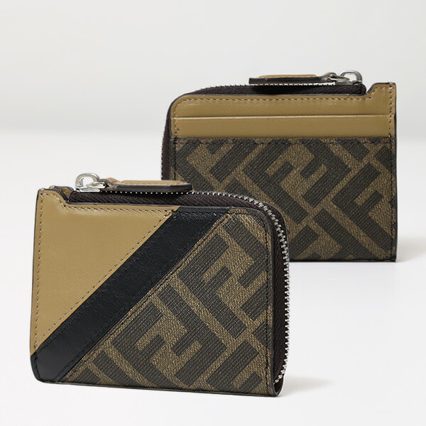 お歳暮 FENDI フェンディ FF Logo Coin Card Case カードケース コインケース 小銭入れ ミニ財布 FFロゴ レザー メンズ  7M0330 AJF8