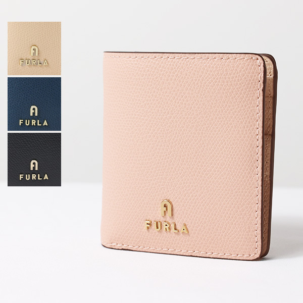 FURLA フルラ CAMELIA S COMPACT BIFOLD WALLET 二つ折り財布 折りたたみ財布 ミニ財布 Sサイズ カメリア  メタルロゴ レザー レディース WP00308 ARE000 | LaG OnlineStore　楽天市場店