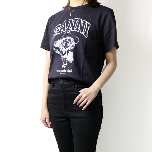 楽天市場】GANNI ガニー Tシャツ JERSEY SMILEY RELAXED T SHIRT