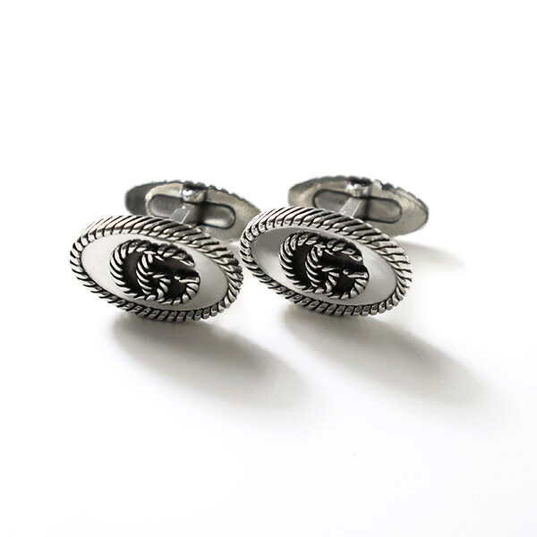 楽天市場】GUCCI グッチ カフスボタン Interlocking G Silver&Black
