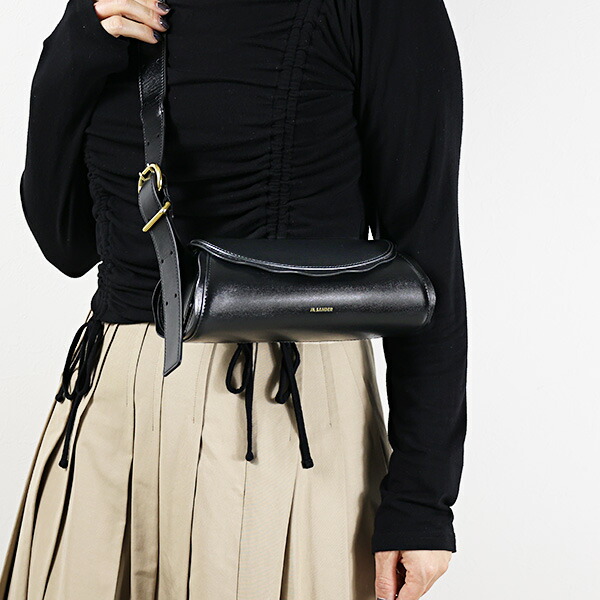 ≪JIL SANDER≫ボディバッグ【25-AW】レディース★ブラック★ ジルサンダー JIL SANDER Knot レザークロスボディバッグ (Jil