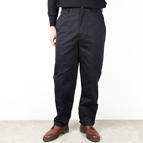 KENZO ケンゾー チノパンツ Woven Cotton Trousers FE65PA2059CA メンズ コットンパンツ ストレート センタープレス ロゴパッチ LaG Onlinestore