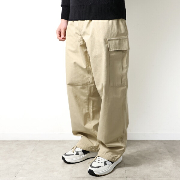 KENZO ケンゾー カーゴパンツ Woven Cotton Trousers FE65PA2429DL メンズ ワークパンツ ワイドレッグ コットン ロゴパッチ LaG Onlinestore｜LaG OnlineStore　店