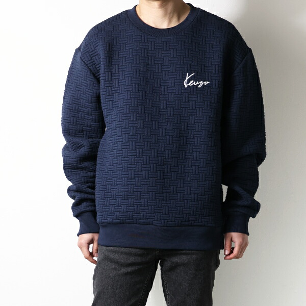 KENZO ケンゾー スウェットシャツ Weave Crew Nack Sweatshirts FE65SW2154MU メンズ トレーナー クルーネック 長袖 ジャカード柄 ロゴ LaG Onlinestore|LaG OnlineStore 店