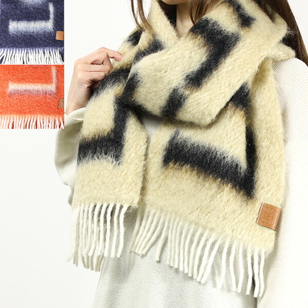 LOEWE ロエベ ウール カシミア Fringed scarf フリンジ スカーフ LOEWE ロエベ ウール カシミア Fringed scarf フリンジ スカーフ
