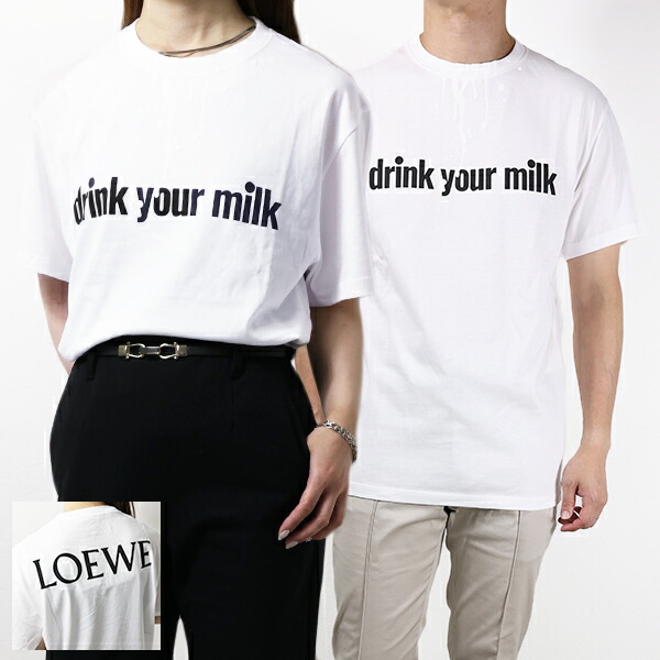 ◆LOEWE◆ロゴ刺繍入りスリムフィット・コットンTシャツ LOEWE 】コットン スリムフィット Tシャツ ロゴ刺繍入り loewe