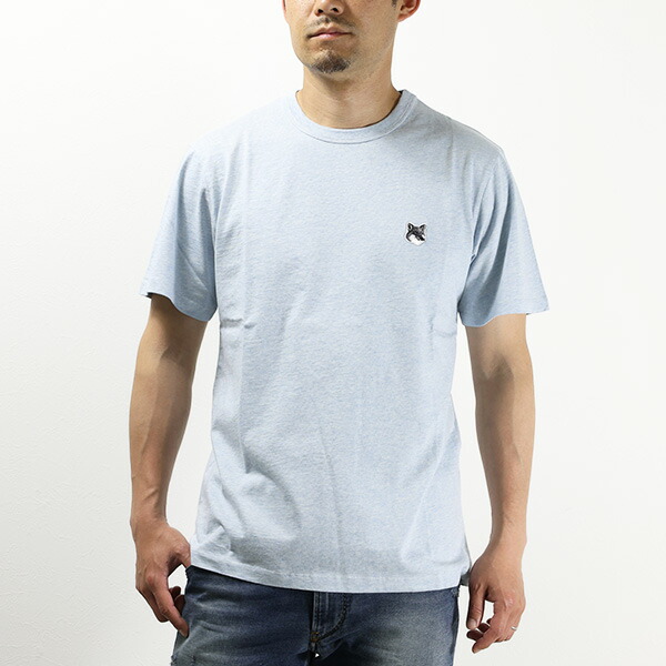 【ほぼ新品】MAISON KITSUNÉ メゾンキツネ グリーン Tシャツ XS メゾンキツネ MAISON KITSUNE *フロントプリントクルーネックT