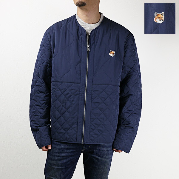 MAISON KITSUNE ネイビー ナイロンジャケット メゾンキツネ M MAISON KITSUNE メゾンキツネ ジップアップジャケット ブルゾン