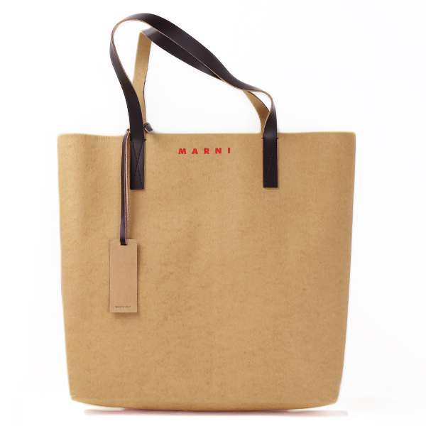 MARNI マルニ SHOPPING BAG セルロース レザー フラワー ロゴ プリント