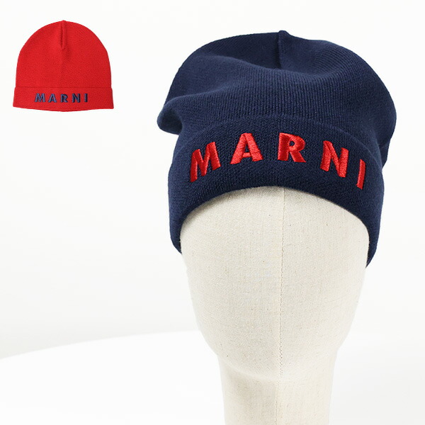楽天市場】MARNI マルニ Logo Beanie ニット帽 ビーニー ロゴ 帽子