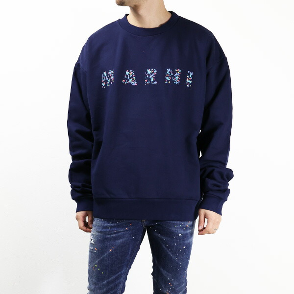 MARNI マルニ Sweatshirt スウェット トレーナー 長袖 クルーネック レギュラーフィット コットン ロゴ メンズ FUMU0074PD USCW22 LaG Onlinestore