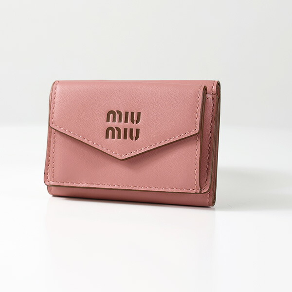 miumiu ミュウミュウ 三つ折り財布 Logo Tri-Fold Wallet 5MH021 2CV6 レディース レザー ミニ財布 小銭入れあり ロゴ LaG Onlinestore