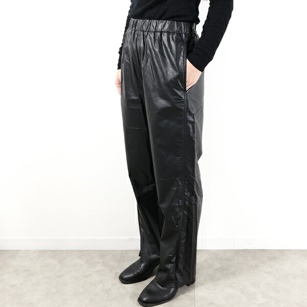 エマスライFAUX LEATHER STRAIGHT パンツ　新品未使用 レザーパンツ レディース ロングパンツ PU革パンツ フェイク