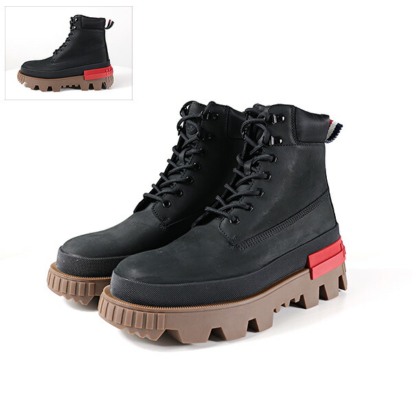 楽天市場】MONCLER モンクレール MONCLER BLACK LEATHER ANKLE BOOTS