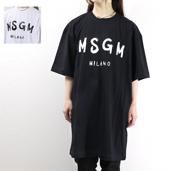 【楽天市場】【フォロワーさん限定 5％OFFクーポン発行中！】MSGM エムエスジーエム LOGO DRESS 3241 MDA510 227298  ブラッシュロゴ 半袖 Tシャツ ロング丈 Tシャツワンピース ロゴ コットン レディース : LaG OnlineStore 楽天市場店