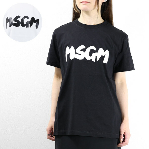 【MSGM】コットン クールネック Tシャツ（2色） 116827.jpg