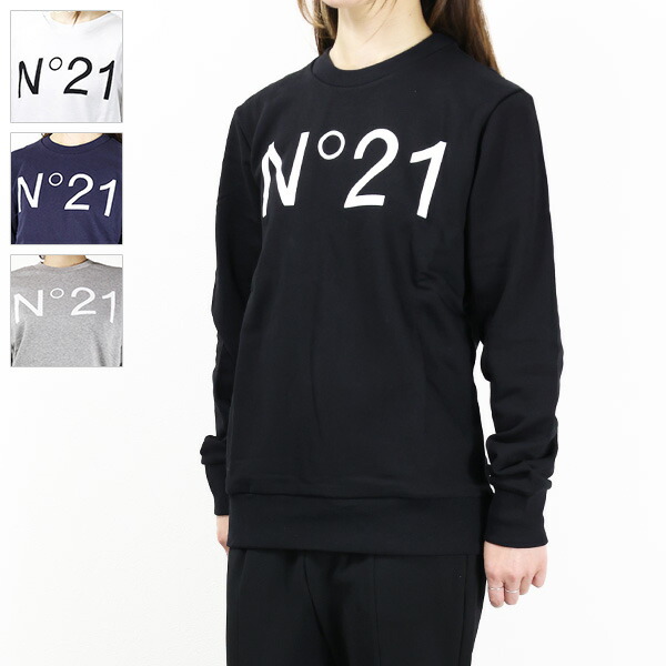 【N21 numero ventuno】ロゴ クルーネック スウェット ※送関込 ヌメロヴェントゥーノ N21 ロゴ スウェットプルオーバー （GREY