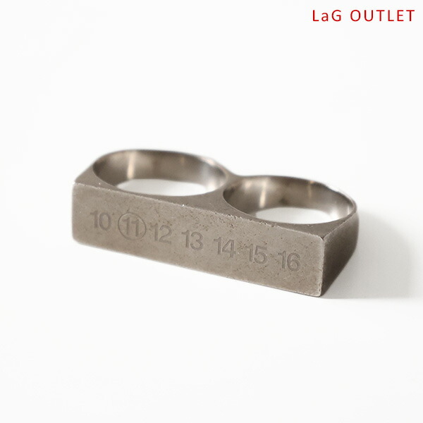 【LaGアウトレット】Maison Margiela メゾン マルジェラ リング Numbering Logo Two Holes Ring SM1UQ0025 S12715 メンズ レディース ダブルフィンガー 指輪 アクセサリー アウトレット LaG Onlinestore|LaG OnlineStore 店