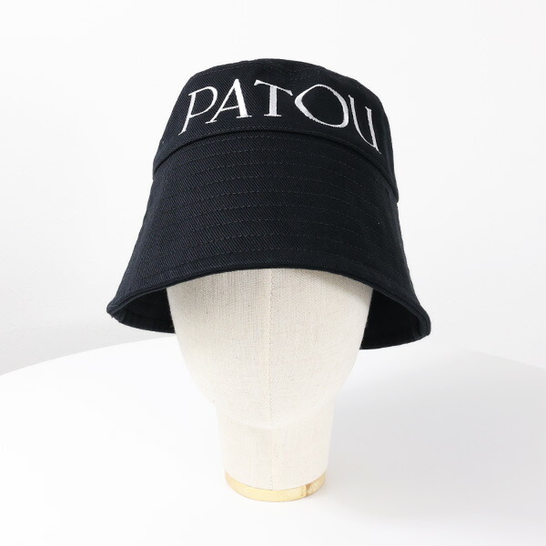 ハット PATOU FW24 White canvas hat (AC0270132 001W) PATOU バケットハット ロゴ オーガニックコットン 帽子 ハット