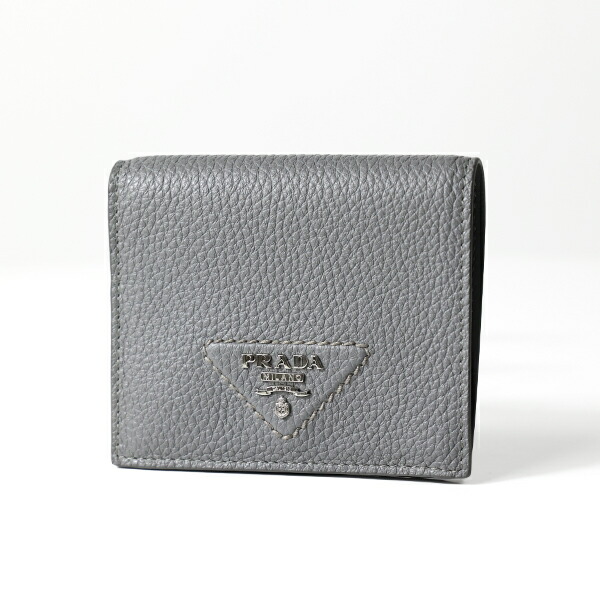 折りたたみ財布 Prada Saffiano Leather Compact Wallet PRADA ミニ財布 SAFFIANO バイカラー レター3つ折り財布 豆財布
