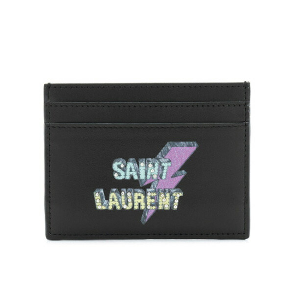 SAINT LAURENT サンローラン Logo Leather Card Holder〔375949BXRE6〕 LaG Onlinestore