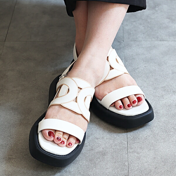 TOD'S トッズ サンダル Cut-out Leather Sandals XXW11K0IF10MID レディース ダブルベルト バックストラップ レザー シューズ 靴 LaG Onlinestore｜LaG OnlineStore　店
