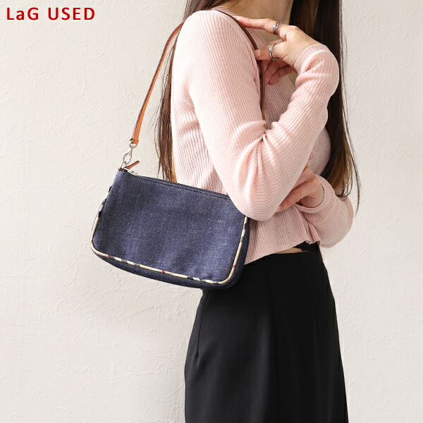 【中古品】Burberry バーバリー ショルダーバッグ Denim Shoulder Bag レディース デニム チェック柄 ミニバッグ ワンショルダー 鞄 LaG Onlinestore｜LaG OnlineStore　店