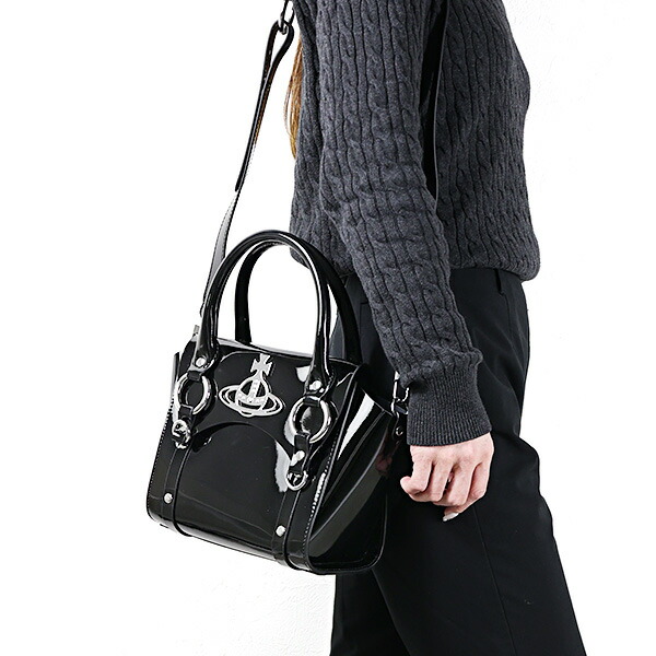 Vivienne Westwood ヴィヴィアンウエストウッド ショルダーバッグ BETTY SMALL SHOULDER BAG ベティ 42010032 L001O レディース パテント レザー スモール ハンドバッグ 2WAY 鞄 LaG Onlinestore