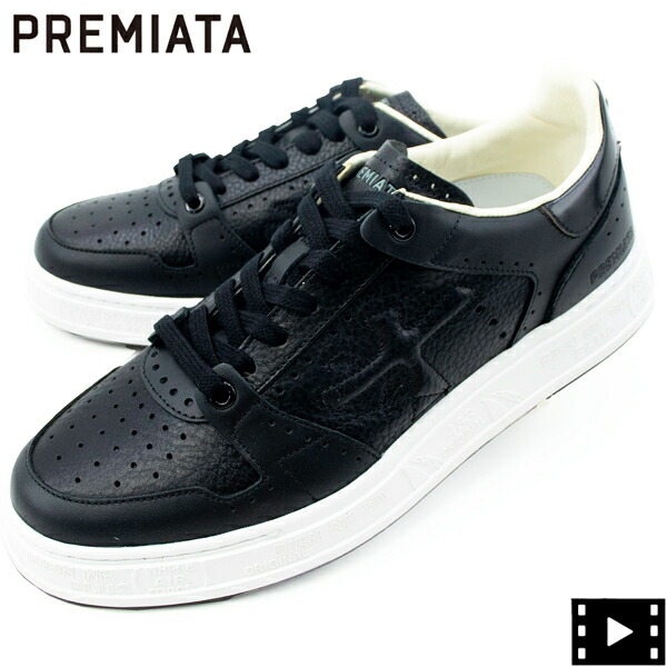 ☆大人気商品☆ PRH 5845 PREMIATA レザー プレミアータホワイト メンズ BLK QUINN WHITE スニーカー  ローカットスニーカー メンズ靴