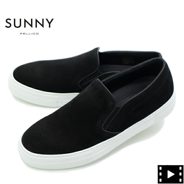 【セール】ペリーコサニー スニーカー メンズ スエードスリッポン ジョイア PELLICO SUNNY GIOIA PM23 M001 SUEDE PLS NERO【返品交換不可】 special priceAM