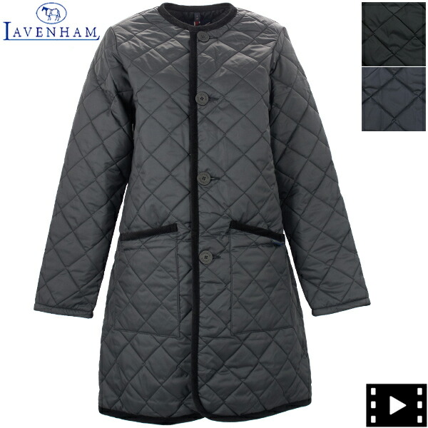 美品✨ラベンハム 切替 キルティング レオパード ノーカラーコート 36 黒 楽天市場】LAVENHAM ラベンハム MICKFIELD COAT スタンドカラー