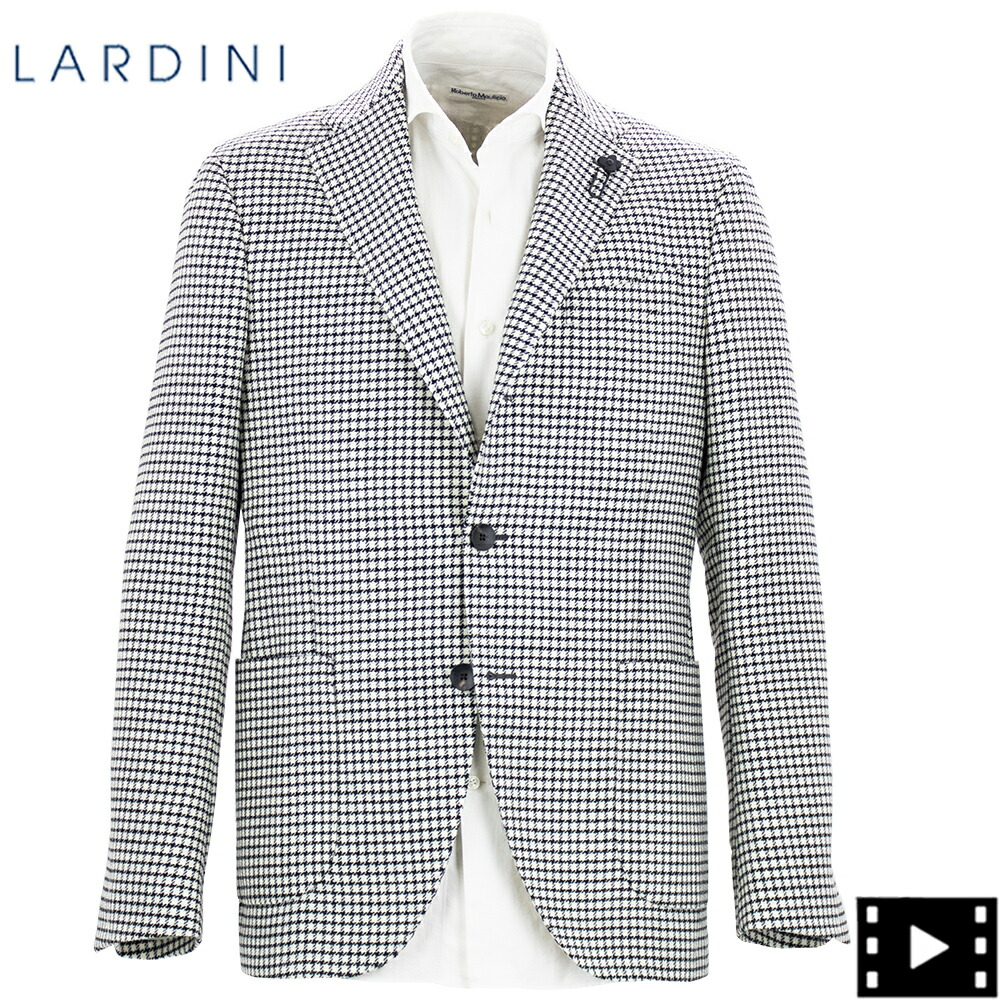 【セール】ラルディーニ ジャケット メンズ ヴァージンウール チドリ柄 段返り3B シングルジャケット アドバンス LARDINI ADVANCE LRD 4216-A6000AQ501 100NE【返品交換不可】 special priceAM