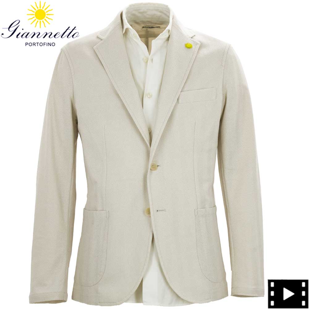 ジャンネット ジャケット メンズ コットン ジャカードストライプ 2B シングルジャケット GIANNETTO CORALLO JACKET 51188 5103-188CORA GNT 0002