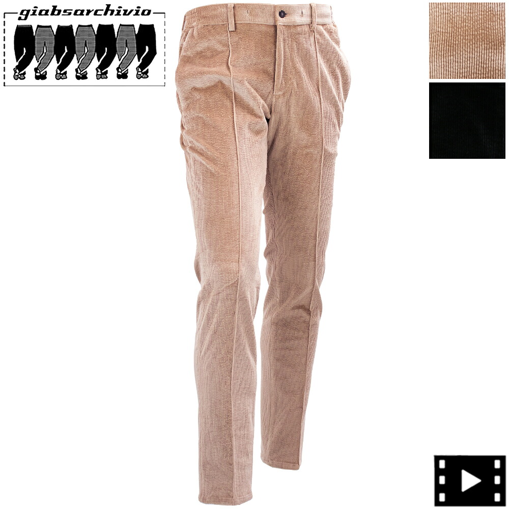 ジャブスアルキヴィオ パンツ メンズ ストレッチ コーデュロイ クリースステッチ テーパードパンツ マサッチョ giabsarchivio MASACCIO GBS M1-A5771