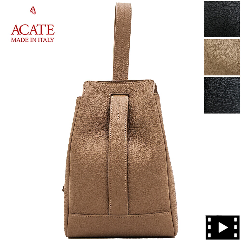 アカーテ バッグ カーフ シュリンクレザー 巾着型 2WAY ワンショルダーバッグ ヌーヴォ ACATE NUOVO ACT
