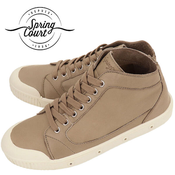 楽天市場 クリアランスセール スプリングコート Spring Court レディース ラムスキン ミドルカット スニーカー Lambskin M2s 5los Beige Mastic ベージュ 返品交換不可 Special Priceal ラグラグマーケット