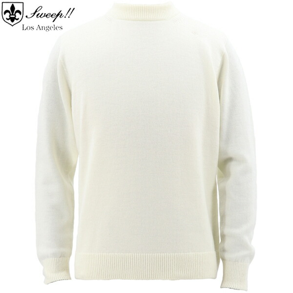 スウィープ 天使の都市 プルオーバー メンズ 7G 羊毛編み物 モックネックセーター Sweep!! LosAngeles SL190004 SWP WHITE（白いこと）