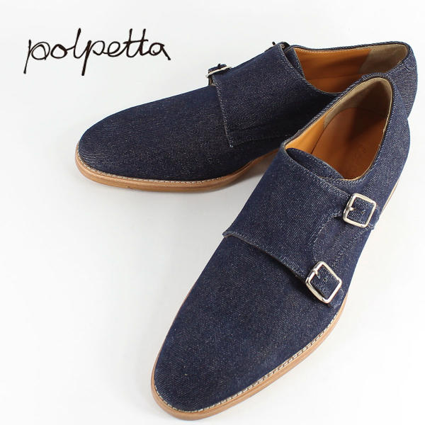 楽天市場 ポルペッタ Polpetta メンズ デニム ダブルモンクストラップシューズ Denim D Monk ネイビー ラグラグマーケット