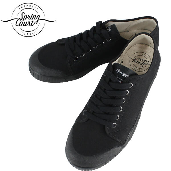 即納 最大半額 スプリングコート Spring Court メンズ G2 コットンキャンバス ローカット スニーカー G2n V1 Blk Blk ブラック 偉大な Clayology Com