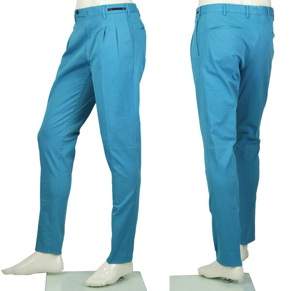 国内正規品 ズボン パンツ 即日発送 Cpht22zs0ma2 ピーティーゼロウーノ Preppy Pt01 メンズ ストレッチ サマーコットン 2プリーツ テーパードパンツ Maestro Preppy Fit Cpht22zs0ma2 Nk03 0316 スカイブルー ラグラグマーケット