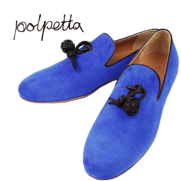 Polpetta Sweep Suede liatore Slip ザノーネ On ポルペッタ スエード スリッポン ブルー ラグラグマーケットポルペッタ Leon掲載ブランド メンズ靴