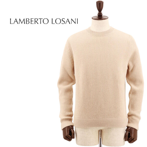 楽天市場 ランベルト ロザーニ Lamberto Losani メンズ カシミヤ クルーネック ニットセーター H96 323 ライトベージュ ラグラグマーケット