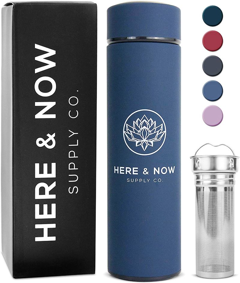 Here Now瓶 500ml 海 青碧色マイボトル 茶タンプラー ティーボトル 茶こし御側 水筒 タンブラー ジャーニーフレスコ 熱い お召し 断熱 ウオーターボトル 藕の花盛り 保温 保冷 耐熱 マグボトル かっこ正しい 佳 洒落 青 無光沢 使い道筋取々 ほっと休止期のティータイムも