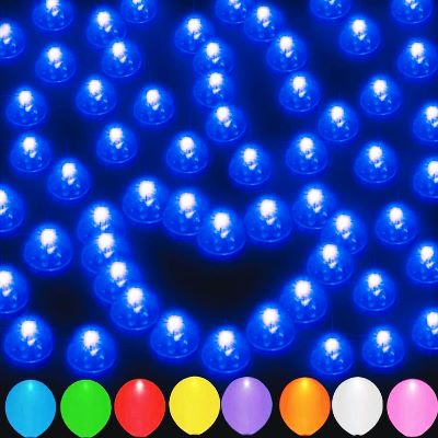 JJGoo バルーンライト 100個 ブルー<br>DIY 手作り 装飾に♪LEDミニラウンドボール インテリア 水の中にも♪風船 ペーパーランタン バルーンパーティー ウェディング デコレーション 48時間以上持続 ボールライト 防水 ハロウィン 誕生日 クリスマス 青