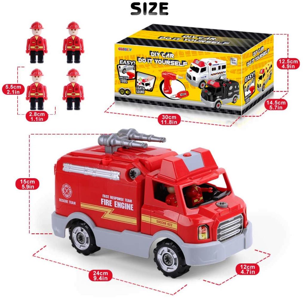 【楽天市場】REMOKING整備士キット(消防車と4人の消防士)組み立て・分解 STEM Toy DIY ドリルと