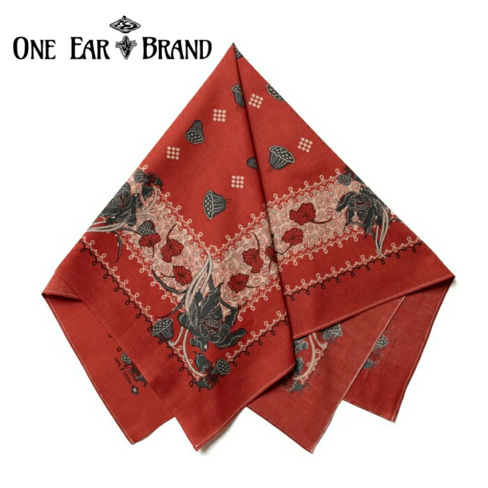 ONE EAR BRAND ワンイヤーブランド【Dead Lotus】70cmx70珊 バンダナ 大判 日本製