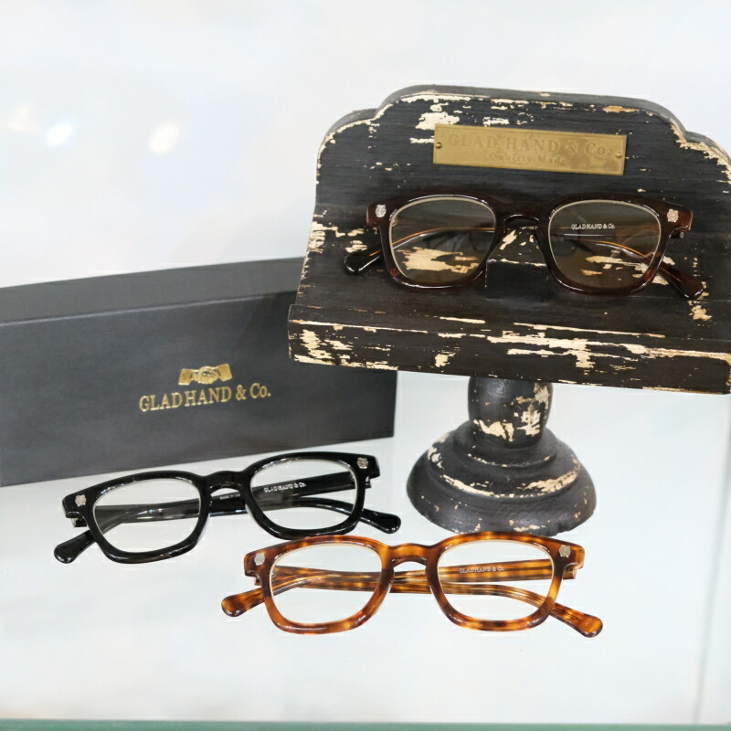 GLAD HAND グラッドハンド【FAMILY CREST WELLINGTON - GLASSES 】丹羽雅彦 丹羽メガネ製造 セルロイド メガネ しろがね色 眼鏡・サングラス-バッグ・小物・ブランド雑貨-眼鏡