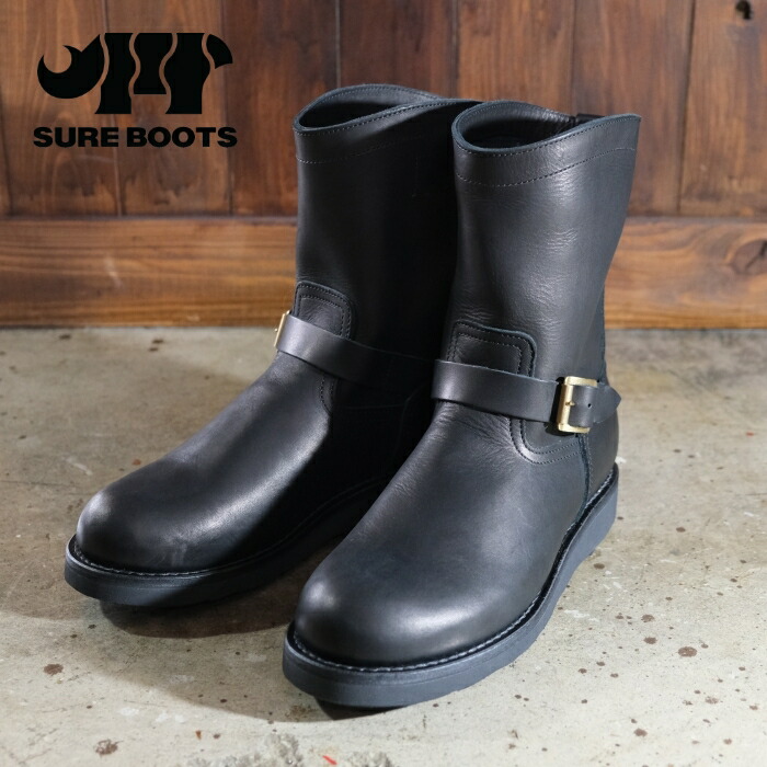 SURE BOOTS シュアブーツ【GRIDLEY】≪OIL BLK/COW ≫ グリッドリー 応用科学者ブーツ フラットソール 牛皮