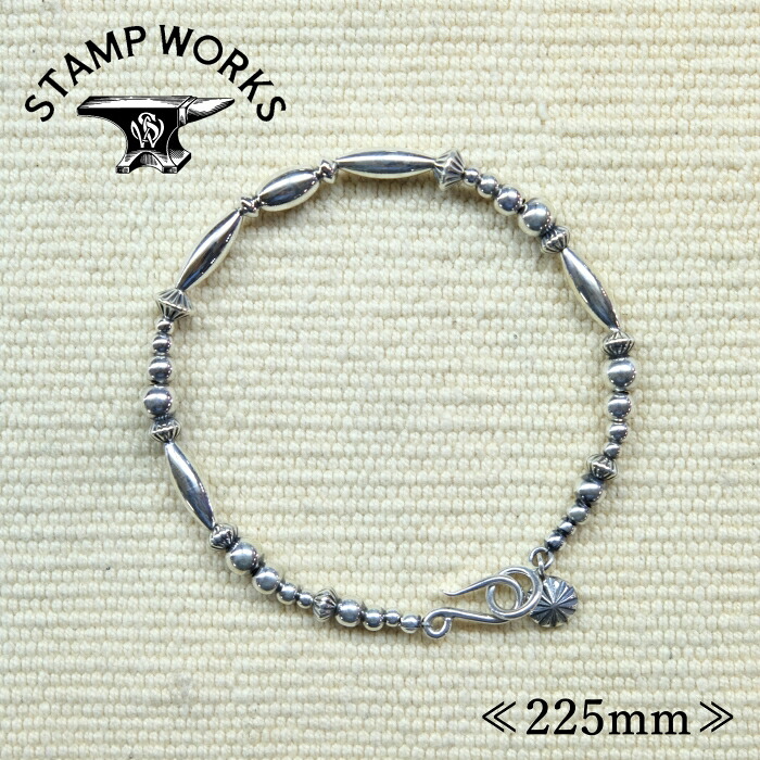 STAMP WORKS スタンプワークス【SWB-008225】【Beads Bracelet ALL SILVER】≪225ｍｍ≫ビーズブレスレット アクセサリー SILVER925 ハンドメイド｜LAHAINA