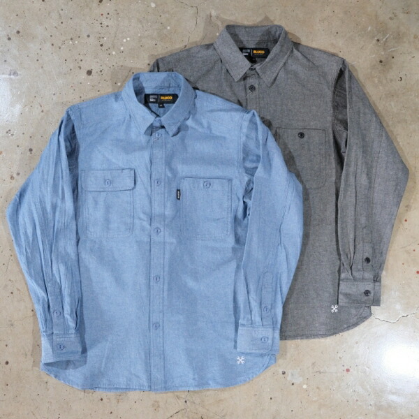 BLUCO ブルコ【151-11-121】【CHAMBRAY WORK SHIRT L/S】長袖シャンブレーワークシャツ ワークウェア
